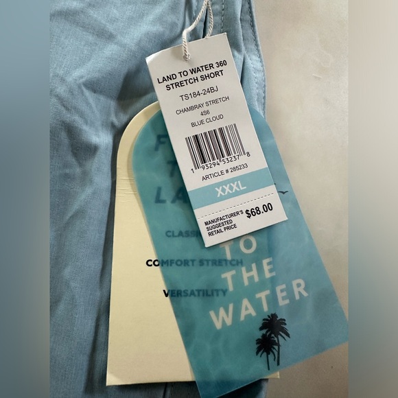 COPY - Land to Water Stretch Shorts Blue Cloud Size 3XL NWT - Picture 2 of 3